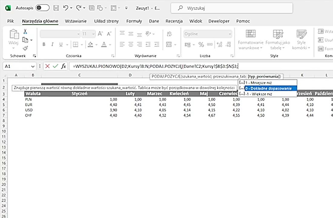 Gotowa formuła WYSZUKAJ.PIONOWO z PODAJ.POZYCJĘ