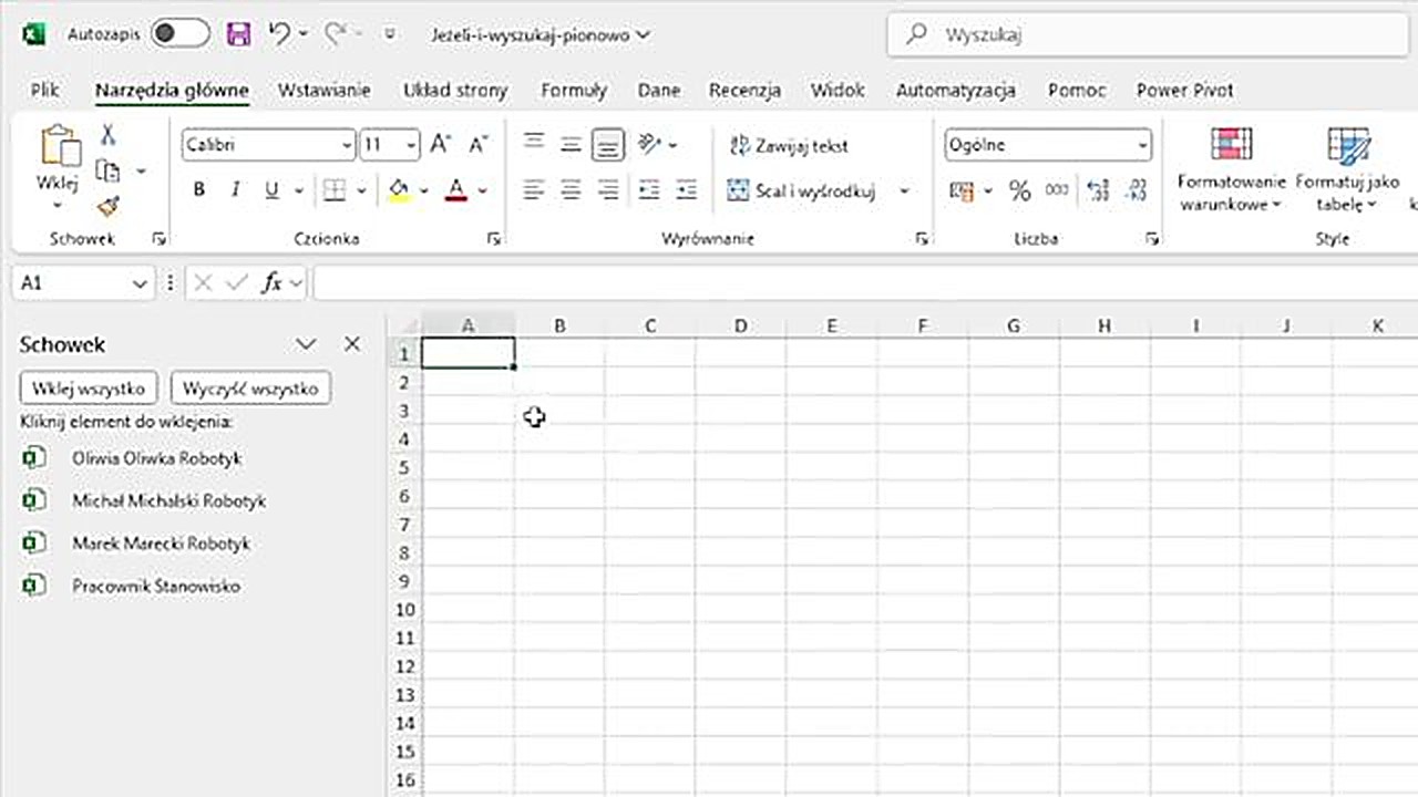 Nowy arkusz gotowy do wklejenia z Schowka