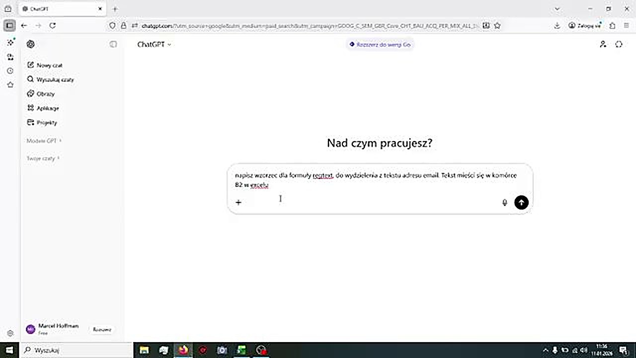 Dane z adresami email ukrytymi w tekście - przed użyciem formuły WYODRĘBNIJ