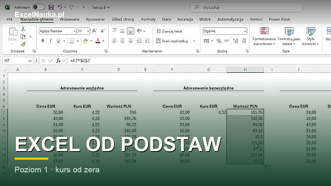 Excel od podstaw